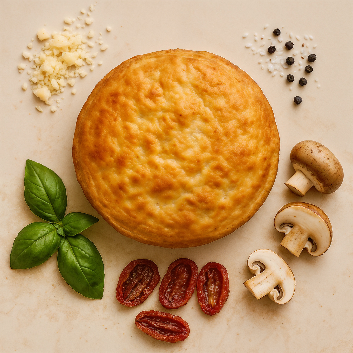 Mushroom Sun-Dried Tomato & Creamy Parmesan Pie